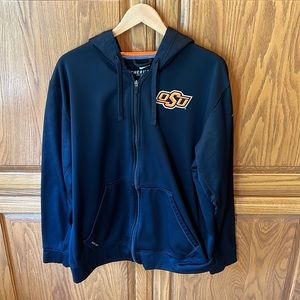 Oklahoma State Cowboys Nike black therma-fit full zip hoodie size XL